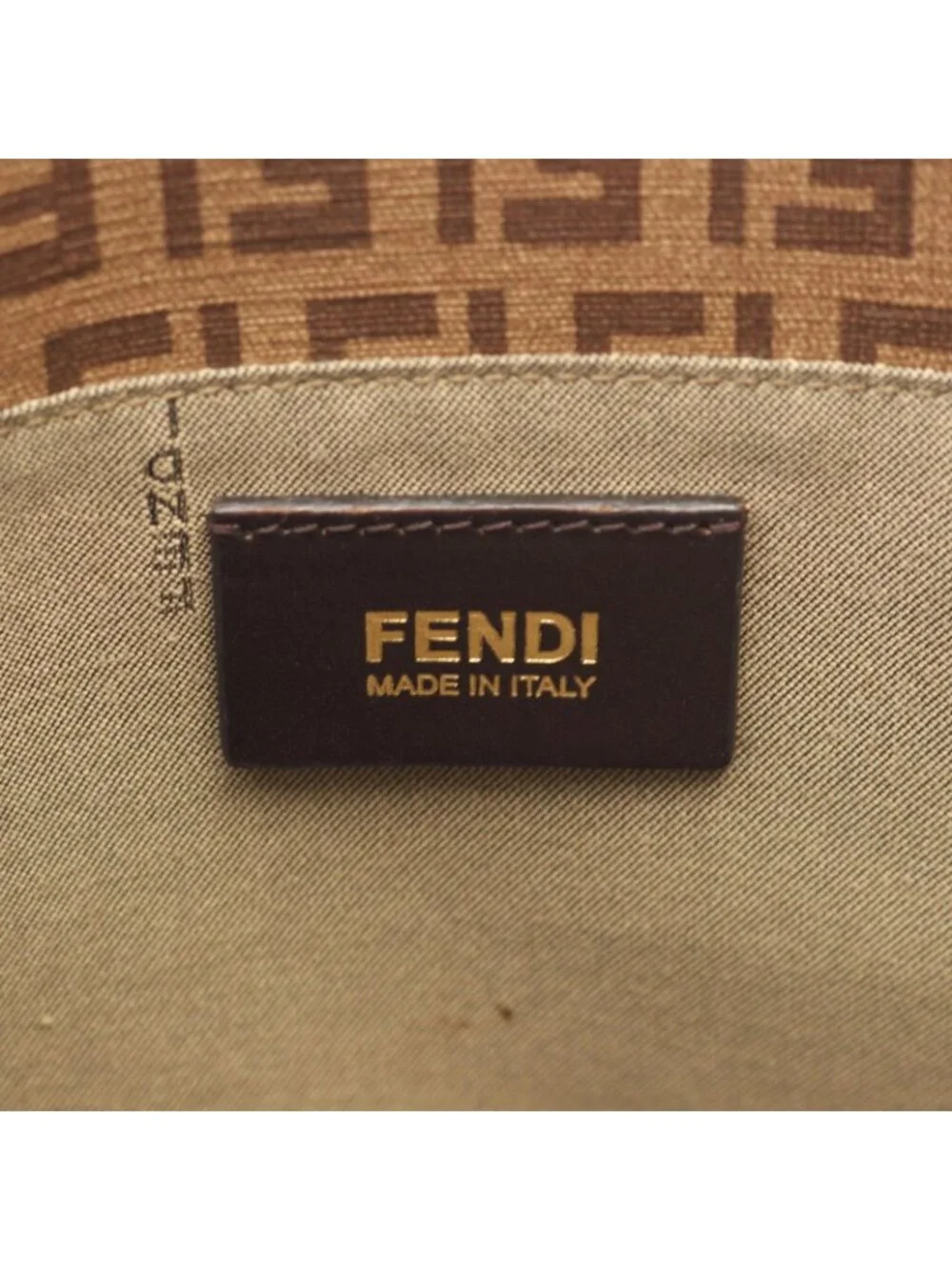 Fendi Tote Zucchino Brown Canvas Leather Handbag